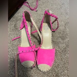 Vince Camuto Pink suede wedge heels